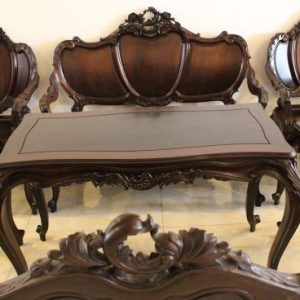 Mẫu bàn ghế luois kiểu pháp gỗ gụ đẹp.
