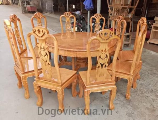 Mẫu ghế ăn bàn tròn gỗ đẹp chuẩn.