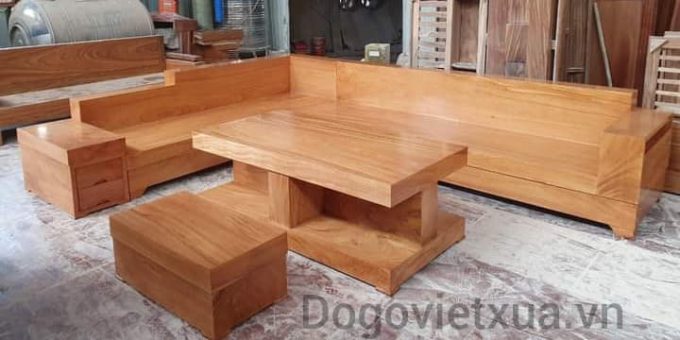 Mẫu bàn ghế sofa nguyên khối gỗ gõ đỏ đẹp.