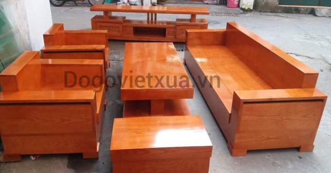 Mẫu bàn ghế sofa gỗ gõ đỏ đẹp chuẩn.