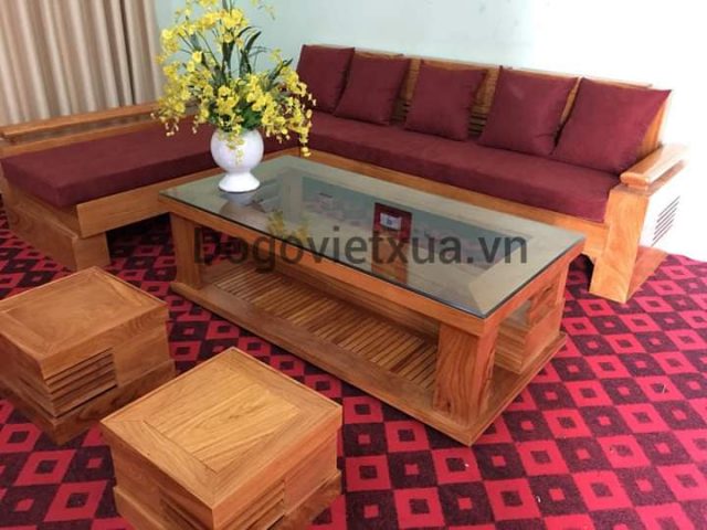 Mẫu sofa hộp gõ đỏ đẹp.