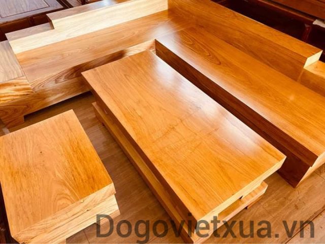 Mẫu sofa gỗ gõ đỏ đẹp.