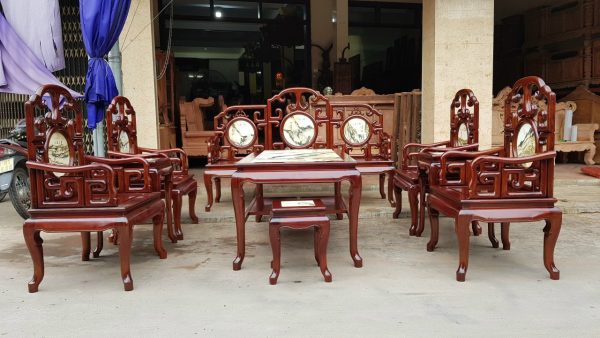 Mẫu bàn ghế móc gỗ gụ hàng 9 món đẹp chuẩn chất lượng hàng đầu.