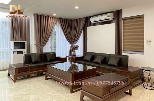 mẫu bàn ghế sofa gỗ bọc đệm